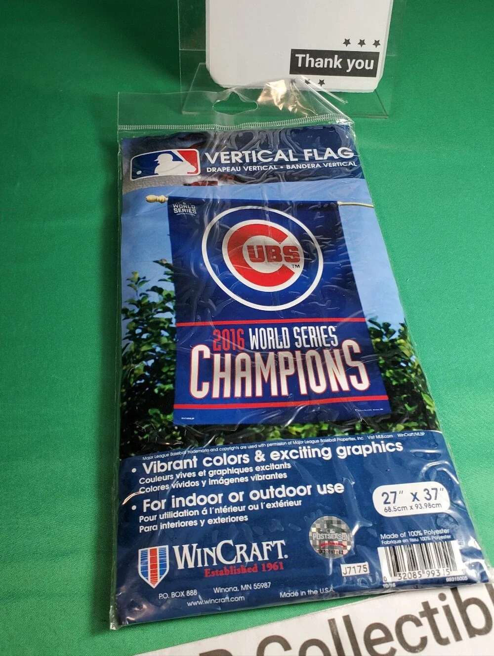 Chicago Cubs 2016 World Series Champs 27×37 Vertical Banner